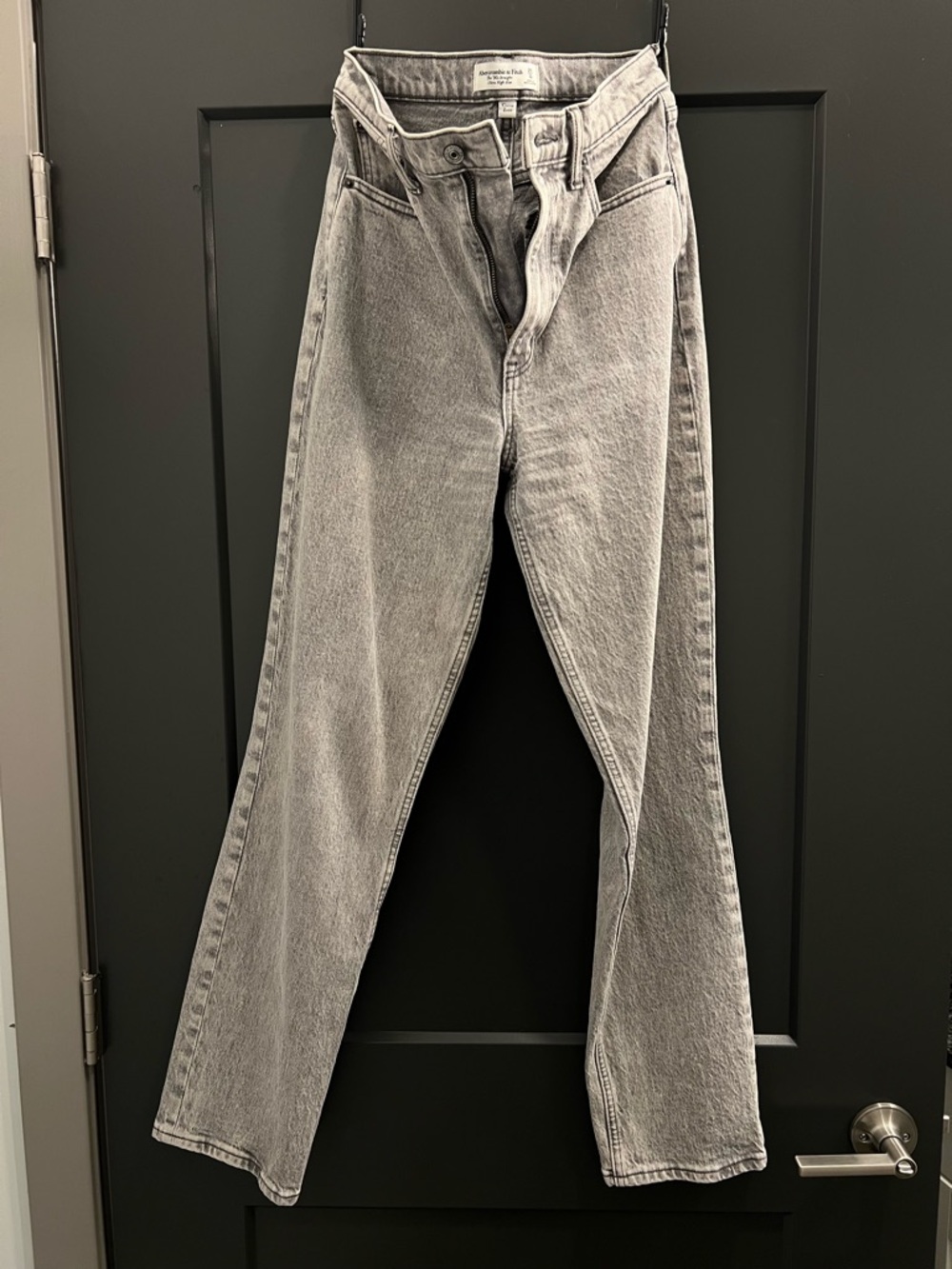 Abercrombie and Fitch Curve Love 90s Ultra High Rise Gray Denim